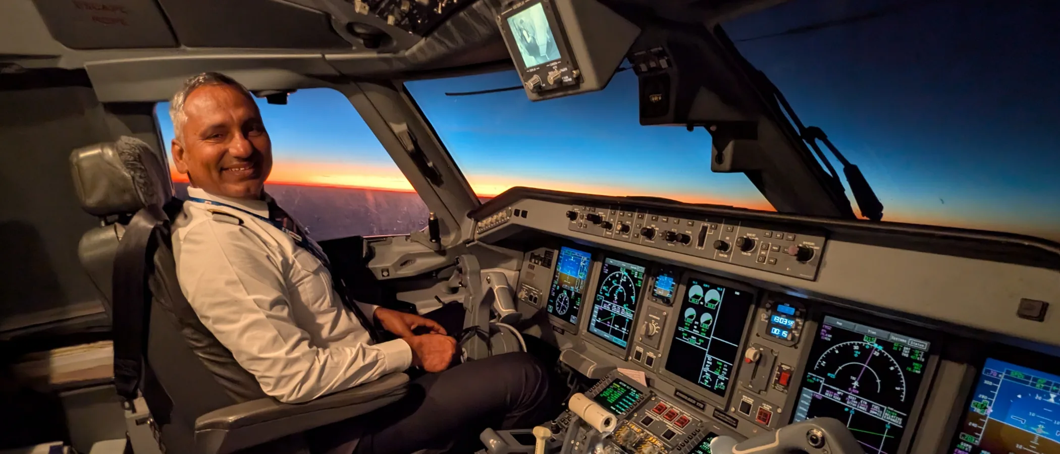 Dr Malik in the cockpit
